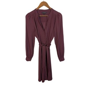 Banana Republic Burgundy Red Button Down Long Sleeve Dress
